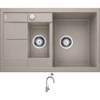 Granitový dřez SET Blanco METRA 6 S Compact tartufo s excentrem 517353 + Blanco MIDA-S chrom 521454