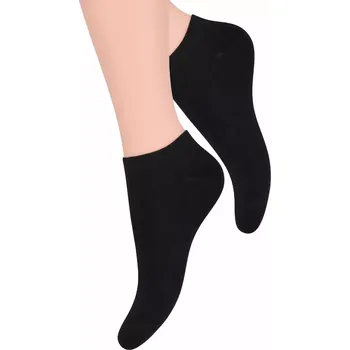 Dámská móda Dámské bavlněné jednobarevné kotníkové STEVEN 052 Barva/Velikost: černá / 35/37