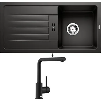 Kuchyňský dřez Granitový dřez SET BLANCO FAVUM 45 S černá 526081 + Blanco MILA černá matná 526657