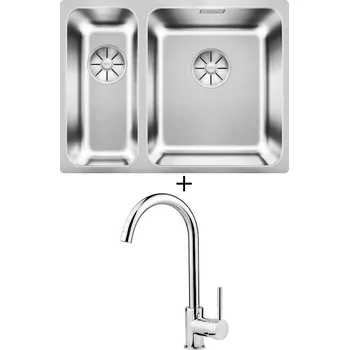 Nerezový dřez Dřez pod desku SET Blanco SOLIS 340/180-U nerez kartáčovaný 526128 + Deante ASTER 062 M chrom