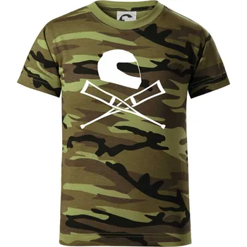 Silniční helma / berle - Dětské maskáčové triko - 122 cm/6 let ( Zelený maskáč )