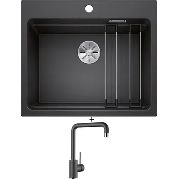 Granitový dřez Granitový dřez SET Blanco ETAGON 6 antracit 524539 + Blanco MILI antracit 523103