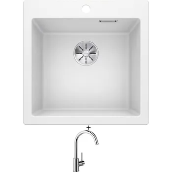Granitový dřez Granitový dřez SET Blanco PLEON 5 bílá 521672 + Blanco MIDA chrom 517742