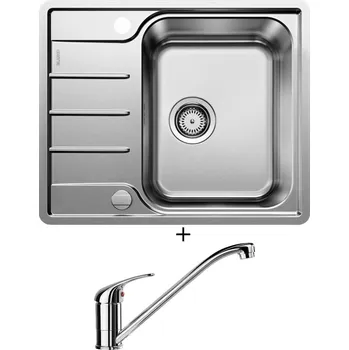 Nerezový dřez SET Blanco LEMIS 45 S-IF Mini nerez kartáčovaný s excentrem 525114 + Blanco DARAS chrom 517720