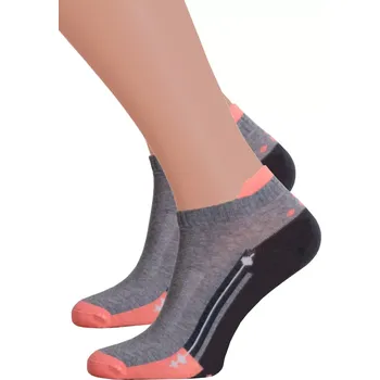 Dámské ponožky Dámské kotníkové ponožky 050/113 STEVEN Barva/Velikost: šedá melír / 35/37