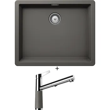 Granitový dřez Dřez pod desku SET Schock GREENWICH N-100L U Silverstone + Schock SC-510 554120 Silverstone