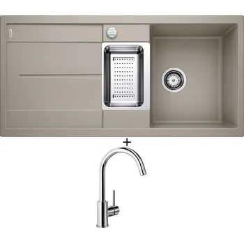 Granitový dřez SET Blanco METRA 6 S tartufo s excentrem 517354 + Blanco MIDA chrom 517742