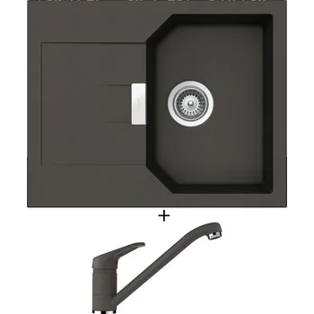 Granitový dřez Granitový dřez SET Schock MANHATTAN D-100XS Asphalt + Schock COSMO 525001 Asphalt