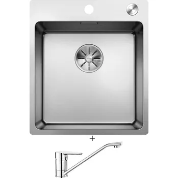 Nerezový dřez Nerezový dřez SET Blanco ANDANO 400-IF/A nerez hedvábný lesk s excentrem PushControl 525244 + Deante CORIO BFC 060M chrom