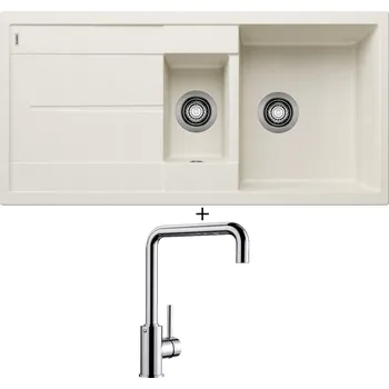 Granitový dřez Granitový dřez SET Blanco METRA 6 S bílá soft 527117 + Blanco MILI chrom 519413
