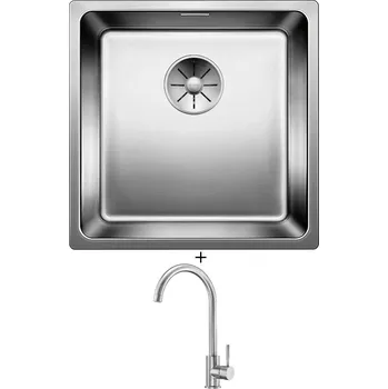 Nerezový dřez Dřez pod desku SET Blanco ANDANO 400-U nerez hedvábný lesk 522959 + Deante LIMA BBM F62M nerez