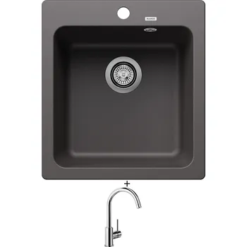 Granitový dřez Granitový dřez SET Blanco NAYA 45 šedá skála 525223 + Blanco MIDA chrom 517742