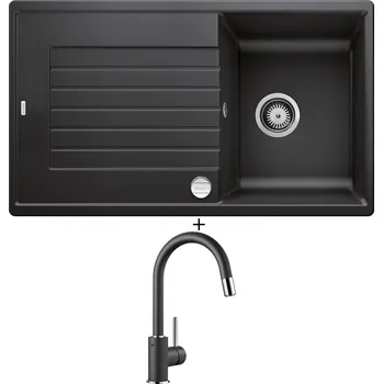 Granitový dřez Granitový dřez SET Blanco ZIA 45 SL antracit + excentrické ovládání + Blanco MIDA-S antracit 521455