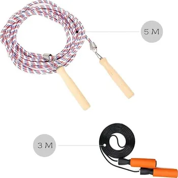 Běžecký pás Švihadlo s dřevěnou rukojetí 5 m