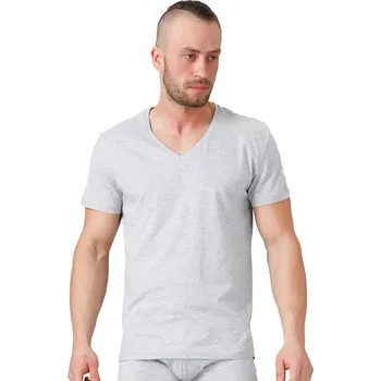 Pánské tričko Pánské jednobarevné tričko s krátkým rukávem HOTBERG Barva/Velikost: světlý melír / L/XL