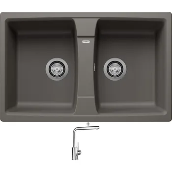 Granitový dřez Granitový dřez SET Blanco LEXA 8 šedá vulkán 527281 + Blanco MILA chrom 519414