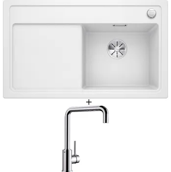 Granitový dřez Granitový dřez SET Blanco ZENAR 45 S bílá 523788 + Blanco MILI chrom 519413