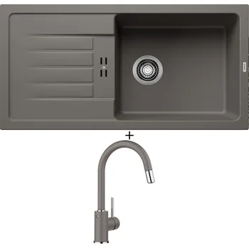 Granitový dřez Granitový dřez SET BLANCO FAVUM XL 6 S šedá vulkán 527267 + Blanco MIDA-S šedá vulkán 526967
