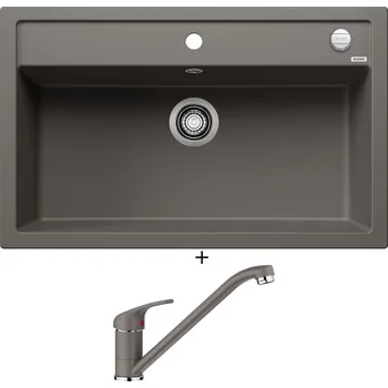 Granitový dřez Granitový dřez SET Blanco DALAGO 8 šedá vulkán s excentrem 527248 + Blanco DARAS šedá vulkán 526934