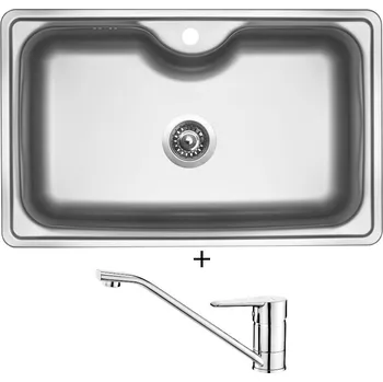 Kuchyňský dřez Nerezový dřez SET Sinks BIGGER 800 V matný + Deante CORIO BFC 060M chrom