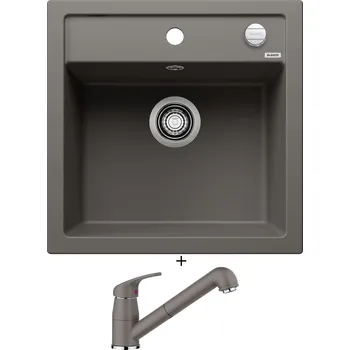 Kuchyňský dřez Granitový dřez SET Blanco DALAGO 5 šedá vulkán s excentrem 527244 + Blanco DARAS-S šedá vulkán 526936
