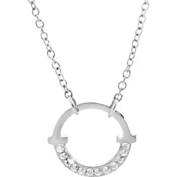 Náhrdelník JSB bijoux s.r.o. Ocelový náhrdelník kruh na půl osázený krystaly Swarovski Crystal