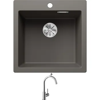 Granitový dřez Granitový dřez SET Blanco PLEON 5 šedá vulkán 527318 + Blanco MIDA chrom 517742