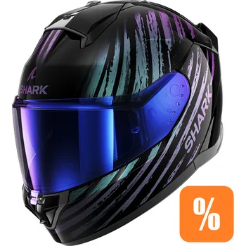 Helma na motorku Shark ridill 2 assya, černá/fialová/lesklá barva, velikost m(57-58)