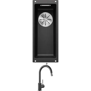 Granitový dřez Dřez pod desku SET Blanco SUBLINE 160-U antracit 523396 + Blanco MIDA-S antracit 521455