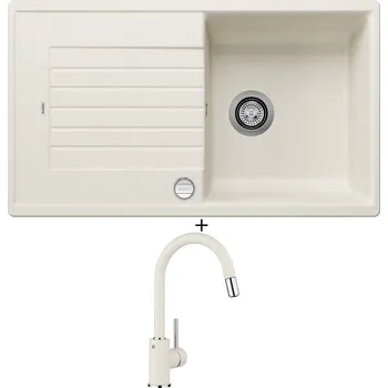 Granitový dřez Granitový dřez SET Blanco ZIA 5 S bílá soft s excentrem + Blanco MIDA-S bílá soft 526968