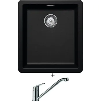 Granitový dřez Dřez pod desku SET Schock GREENWICH N-100S U Magma + Schock EVINAS 577000 nerez