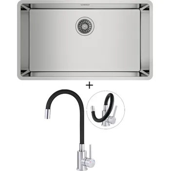 Dřez pod desku SET Teka BE LINEA RS15 71.40 X nerez + Deante NEO LUNO BOC B720 nerez