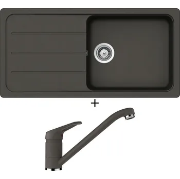 Granitový dřez Granitový dřez SET Schock FORMHAUS D-100L Asphalt + Schock COSMO 525001 Asphalt