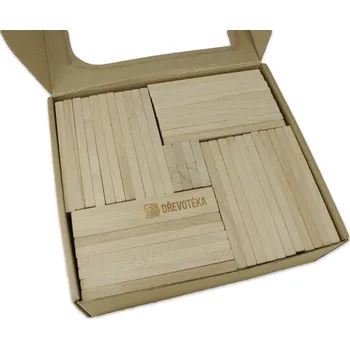 Hrací kostka Dřevotéka - Dřevěné kostky obdélníčky - 120 ks Dřevěné kostky obdélníčky - 120 ks