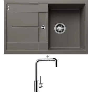 Kuchyňský dřez Granitový dřez SET Blanco METRA 45 S šedá vulkán 527289 + Blanco MILI chrom 519413