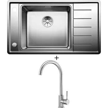 Nerezový dřez Nerezový dřez SET Blanco ANDANO XL 6 S-IF Compact nerez hedvábný lesk 523002 + Deante LIMA BBM F62M nerez