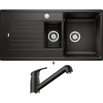Granitový dřez Granitový dřez SET Blanco ZIA 6 S černá s excentrem 526020 + Blanco DARAS-S černá 526153