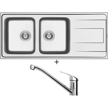 Nerezový dřez Nerezový dřez SET Pyramis ALEA 116X50 2B 1D nerez + Pyramis ASALIA chrom