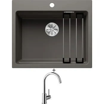 Granitový dřez Granitový dřez SET Blanco ETAGON 6 šedá vulkán 527259 + Blanco MIDA chrom 517742