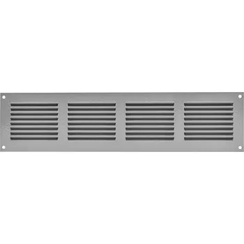 Ventishop KVMs 400x100 kovová hranatá větrací mřížka se síťkou, šedá