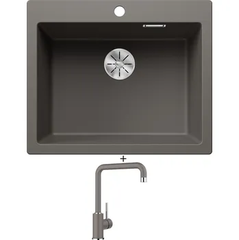 Granitový dřez Granitový dřez SET Blanco PLEON 6 šedá vulkán 527320 + Blanco MILI šedá vulkán 527460