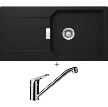 Granitový dřez Granitový dřez SET Schock MANHATTAN D-100L Onyx + Schock COSMO 525001 chrom