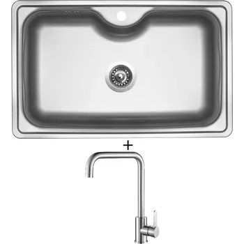 Nerezový dřez Nerezový dřez SET Sinks BIGGER 800 V matný + Laveo BONA BAB 265D nerez