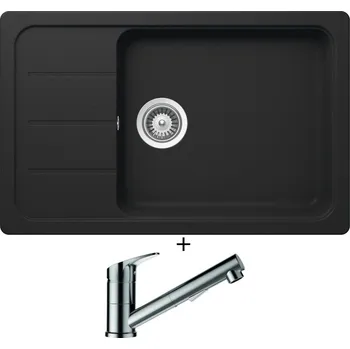 Granitový dřez Granitový dřez SET Schock FORMHAUS D-100LS Onyx + Schock EVINAS 577120 nerez