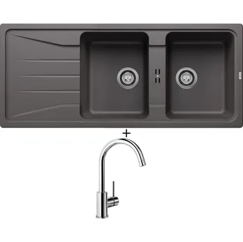 Granitový dřez Granitový dřez SET Blanco SONA 8 S šedá skála 519699 + Blanco MIDA chrom 517742