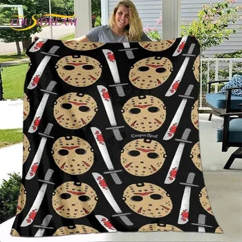 deka Teplá flanelová deka s hororovými postavami - 13,130x150cm