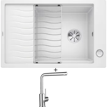Granitový dřez Granitový dřez SET Blanco ELON XL 6 S bílá + excentrické ovládání + Blanco MILA chrom 519414