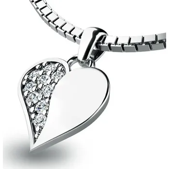 Přívěsek Dámský přívěsek žluté zlato 585/1000 srdce 10880-B-ZIR bez řetízku