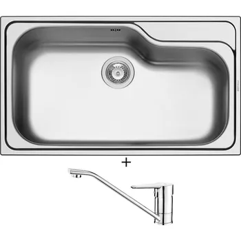 Nerezový dřez SET Pyramis TITAN (86x50) 1B nerez + Deante CORIO BFC 060M chrom