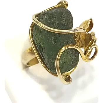 Prsten stříbrný prsten s vltavínem VPE78